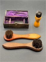 Miniature Shoe Brushes and Razor Blade Assortment
