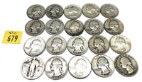 x20- Quarters, 90% silver -x20 quarters, SOLD by