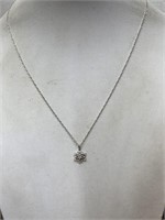 STERLING SILVER SNOWFLAKE PENDANT NECKLACE