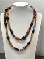 NATURAL MULTI STONE BEADED NECKLACE