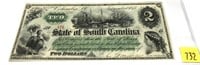 Obsolete $2 1873 South Carolina bill,