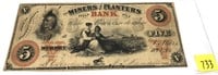 Obsolete $5 1860 North Carolina note