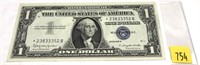 $1 Star note silver certificate, series of 1957B,