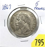 1867 French 5 francs