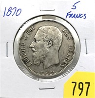 1870 French 5 francs