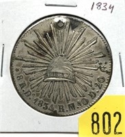 1834 Mexico 8 reales