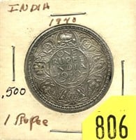 1940 India 1 rupee