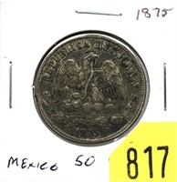 1875 Mexico 50 centavos