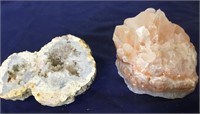 Natural Pink Calcite Crystal Specimen/Double Geode