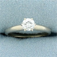 Diamond Solitaire Engagement Ring in 14k White Gol