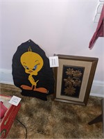 Tweety and floral wall art