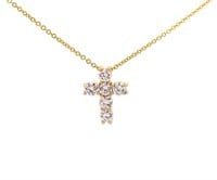 14 Kt Yellow Gold  .90 Ct Diamond Necklace