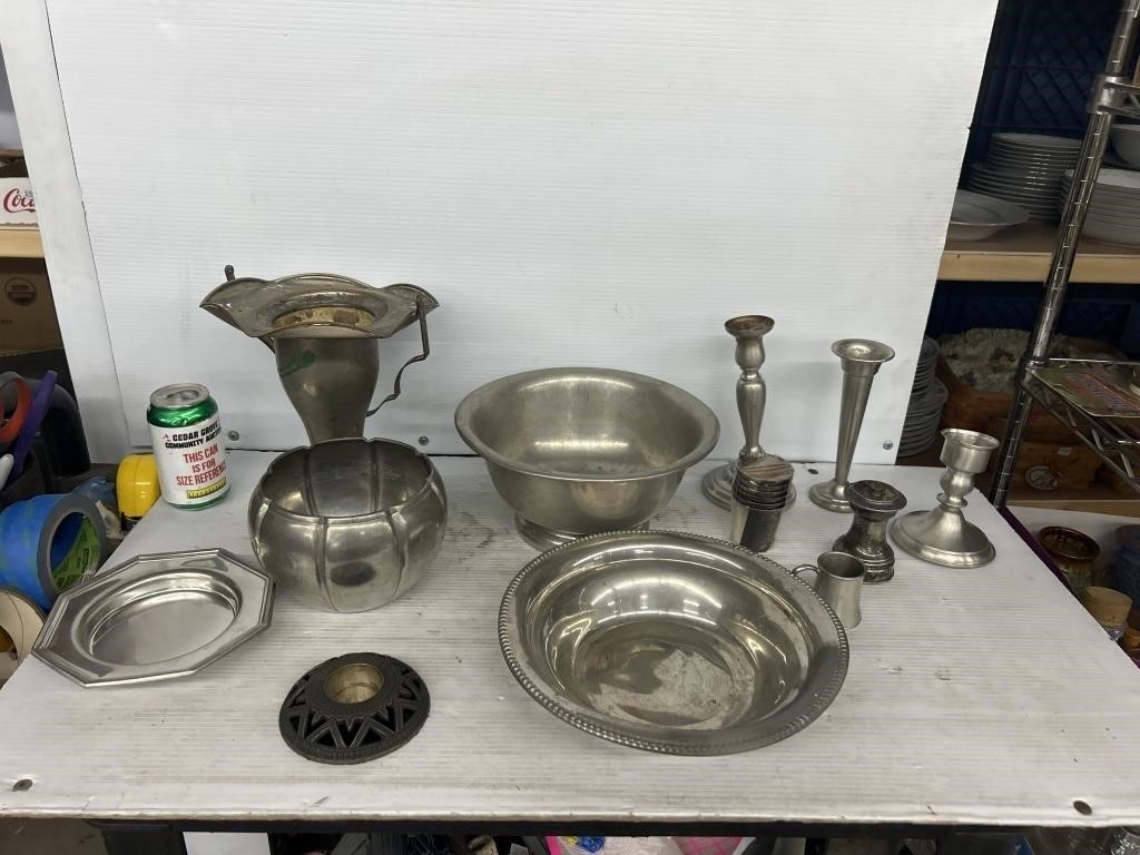 Pewter silver collectable items