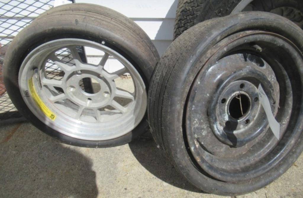 (2) Small Tires with Rims.