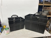 Two decorative storage bins