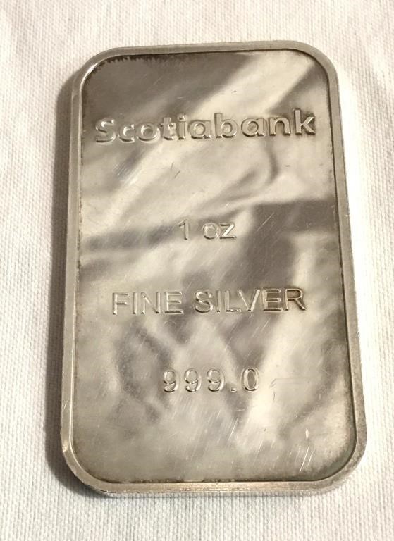 Scotiabank .999 Silver 1 oz. bar.