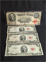 4 - $2 US NOTES: 1917, 1953 B & C, 1963A