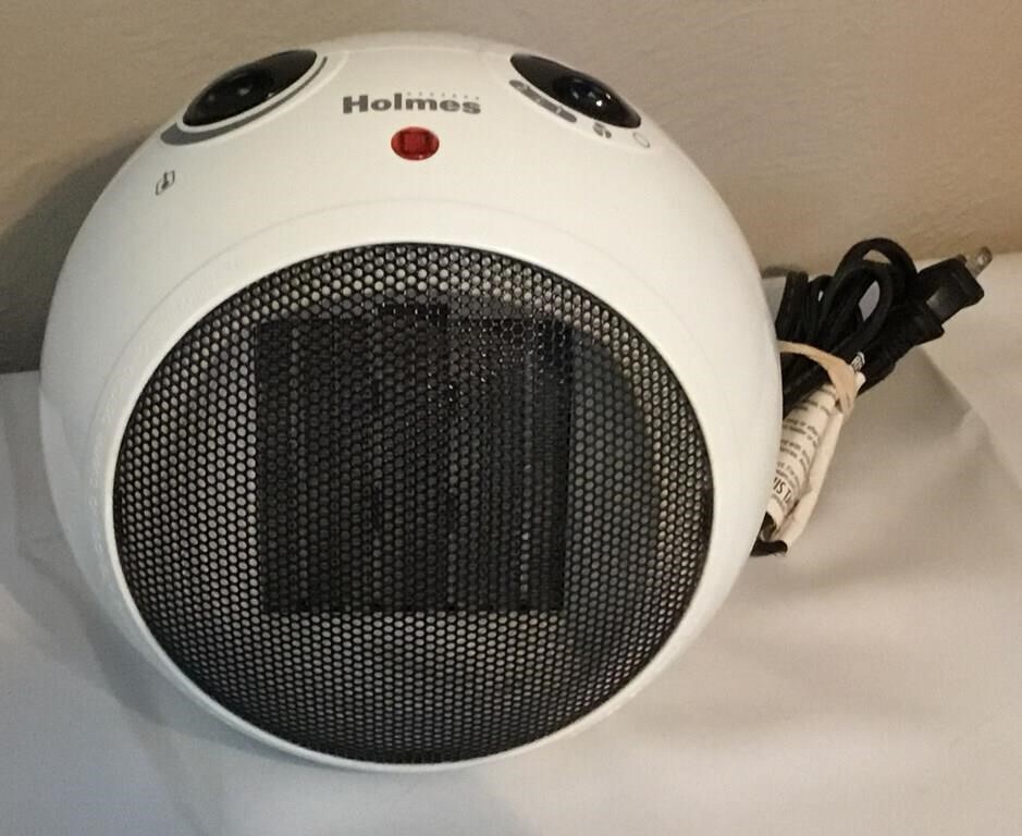 Rare Holmes White Round Space Age Design Heater