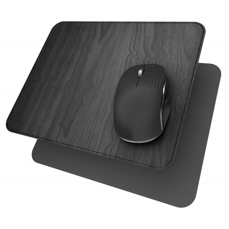 Hard Mouse Pad,Ultra Thin Wood-Textured PU Leather