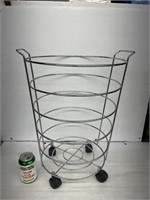 Metal circle caddy with wheels