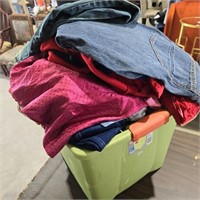 Tote of Woman's Clothes, Jeans