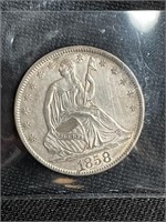 1858 SEATED HALF DOLLAR