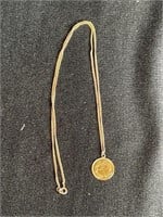1861 $1 GOLD COIN W/ NECKLACE