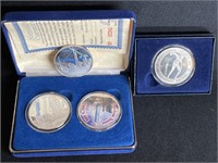 (2) FREEDOM TOWER 2004 COINS, SILVER EAGLE