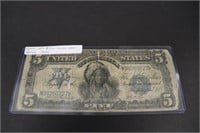 1899 Indian $5 Silver Certificate