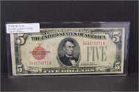 1928 Red Seal $5 Note