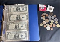 SILVER CERTIFICATES, FOREIGN CURRENCY & COINS