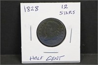 1828 12 Stars Half Cent