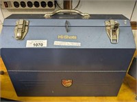 HI SHOTS METAL TOOL BOX AND CONTENTS, WRENCHES,