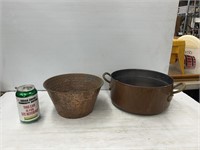 Copper pot and bowl