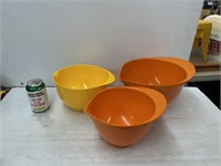 Orange large mixing bowls