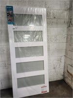 8-DOORS BRAND 36in WHITE 5-PANEL FROSTED GLASS