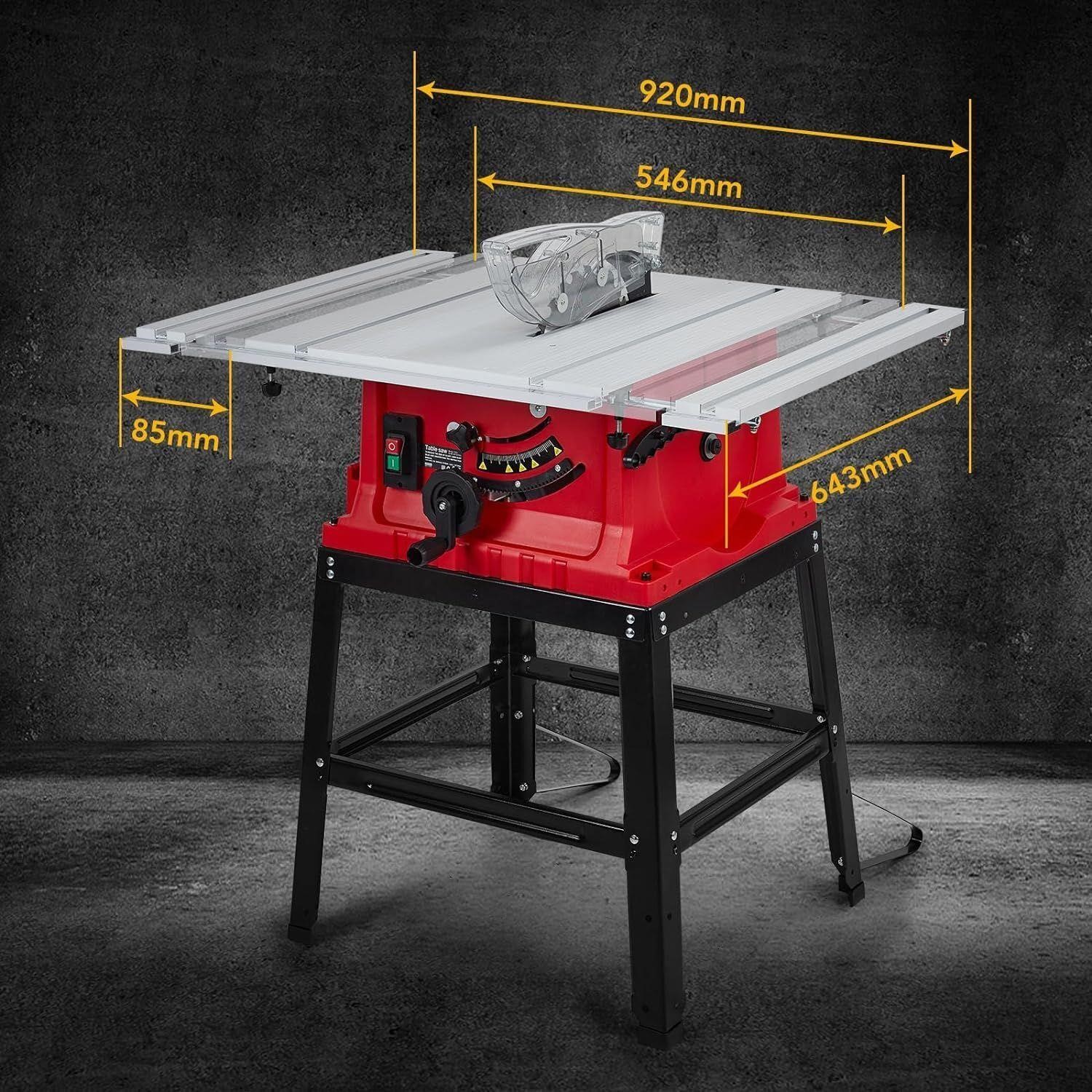 Table Saw, 10 Inch 15A Multifunctional Saw w/Stand