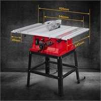 Table Saw, 10 Inch 15A Multifunctional Saw w/Stand
