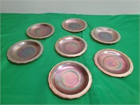 Vintage Miracle Carnival Glass Small Plates