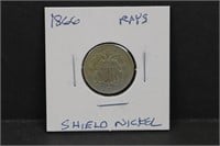 1866 Rays Shield Nickel