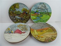 Lot of 4 Vintage 13" Four Seasons Wall Décor