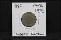 1886 Rare Date Liberty Nickel