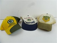 Lot of 3 Packers Super Bowl World Champions Hats