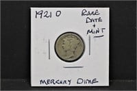 1921 D Rare Date & Mint Mercury Dime