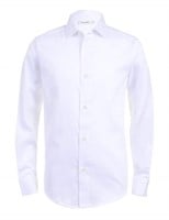 Calvin Klein Boys' Long Sleeve Sateen Dress Shirt,