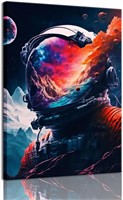 Cool Astronaut Wall Art Abstract Retro Spaceman