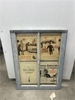 Large framed vintage gas companies posters 25 1/2