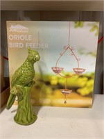 Oriole bird feeder &ceramic bird figure