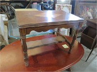 SOLID WOOD INLAID TOP SIDE TABLE