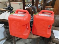 2 SEPERT GAS CANS WITH GRAVITY NOZZLE